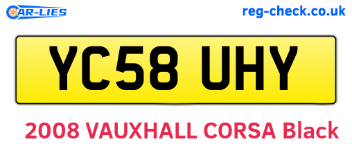 YC58UHY are the vehicle registration plates.
