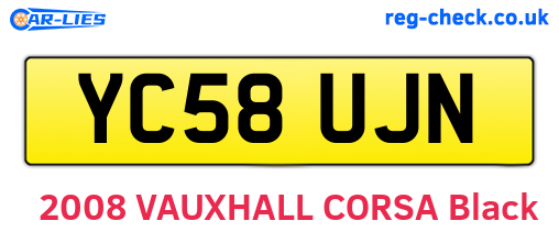 YC58UJN are the vehicle registration plates.