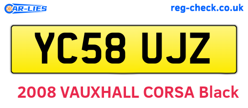 YC58UJZ are the vehicle registration plates.