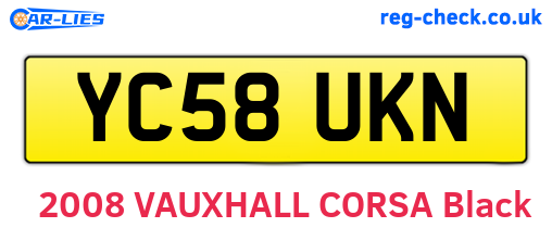 YC58UKN are the vehicle registration plates.