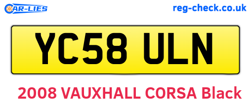 YC58ULN are the vehicle registration plates.
