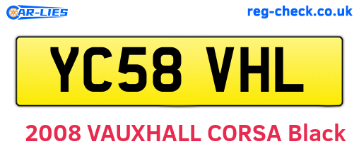 YC58VHL are the vehicle registration plates.