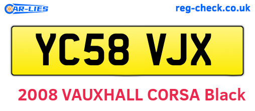 YC58VJX are the vehicle registration plates.