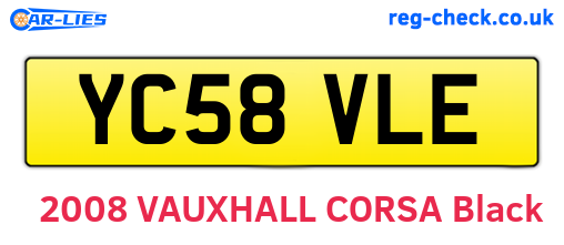 YC58VLE are the vehicle registration plates.