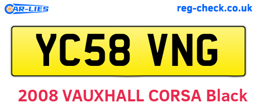 YC58VNG are the vehicle registration plates.