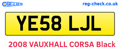 YE58LJL are the vehicle registration plates.