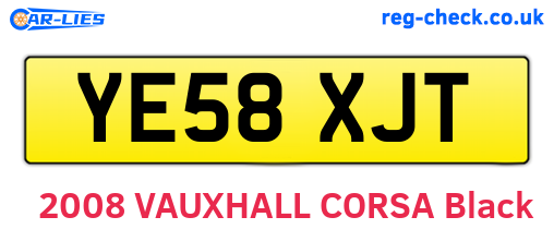 YE58XJT are the vehicle registration plates.