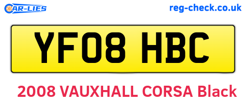 YF08HBC are the vehicle registration plates.