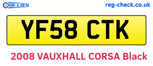 YF58CTK are the vehicle registration plates.
