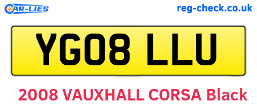 YG08LLU are the vehicle registration plates.