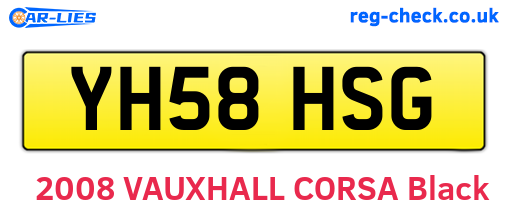 YH58HSG are the vehicle registration plates.