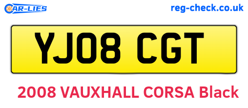 YJ08CGT are the vehicle registration plates.