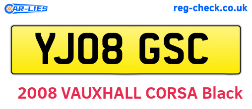 YJ08GSC are the vehicle registration plates.