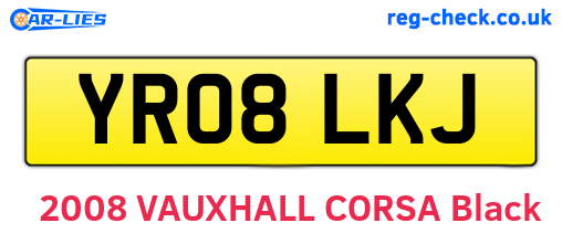 YR08LKJ are the vehicle registration plates.