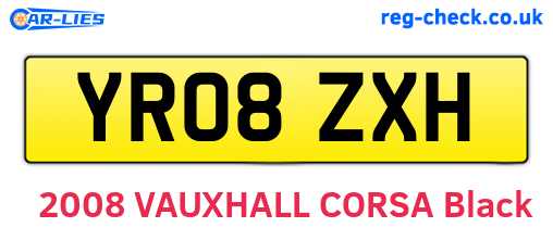 YR08ZXH are the vehicle registration plates.