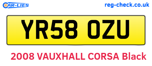 YR58OZU are the vehicle registration plates.