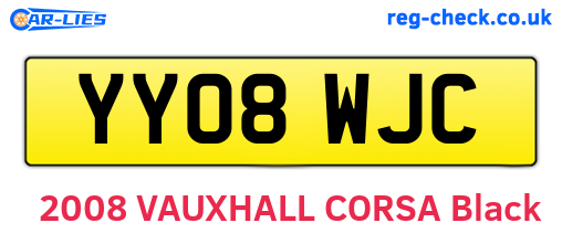 YY08WJC are the vehicle registration plates.