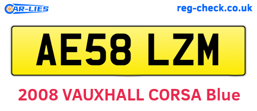 AE58LZM are the vehicle registration plates.