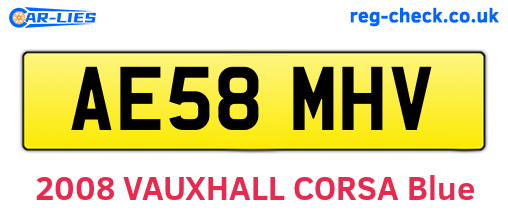 AE58MHV are the vehicle registration plates.