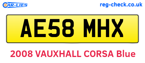 AE58MHX are the vehicle registration plates.
