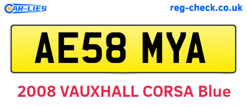 AE58MYA are the vehicle registration plates.