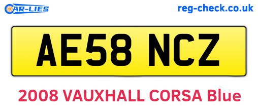 AE58NCZ are the vehicle registration plates.