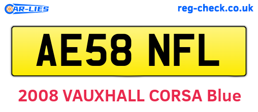 AE58NFL are the vehicle registration plates.