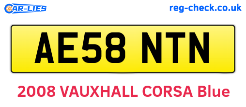 AE58NTN are the vehicle registration plates.