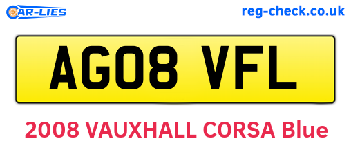 AG08VFL are the vehicle registration plates.
