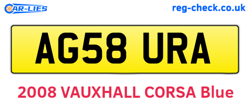 AG58URA are the vehicle registration plates.