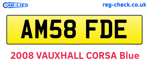 AM58FDE are the vehicle registration plates.