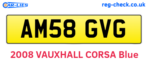 AM58GVG are the vehicle registration plates.