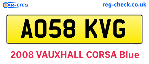 AO58KVG are the vehicle registration plates.