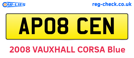 AP08CEN are the vehicle registration plates.