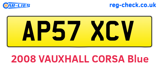 AP57XCV are the vehicle registration plates.