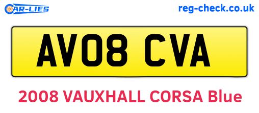 AV08CVA are the vehicle registration plates.