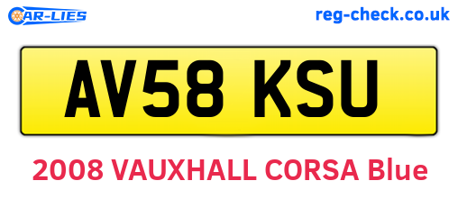 AV58KSU are the vehicle registration plates.