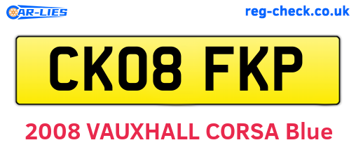 CK08FKP are the vehicle registration plates.