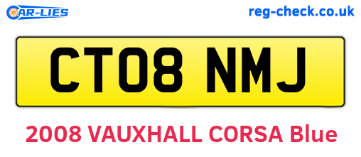 CT08NMJ are the vehicle registration plates.