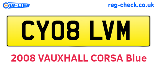 CY08LVM are the vehicle registration plates.