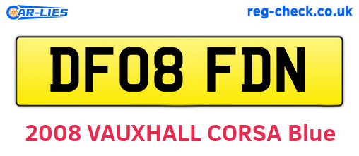DF08FDN are the vehicle registration plates.