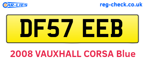 DF57EEB are the vehicle registration plates.