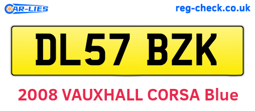 DL57BZK are the vehicle registration plates.