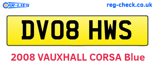 DV08HWS are the vehicle registration plates.