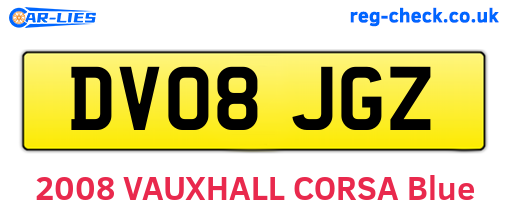 DV08JGZ are the vehicle registration plates.