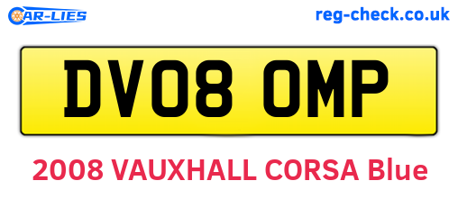 DV08OMP are the vehicle registration plates.