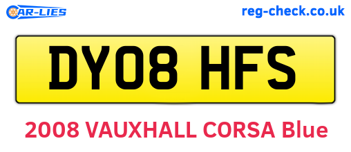 DY08HFS are the vehicle registration plates.