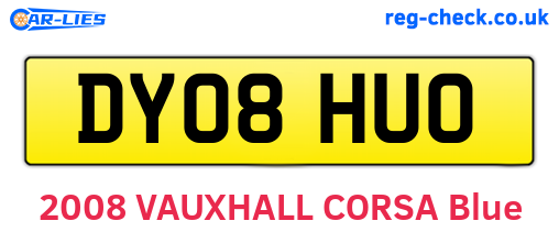 DY08HUO are the vehicle registration plates.