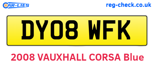 DY08WFK are the vehicle registration plates.