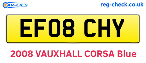 EF08CHY are the vehicle registration plates.